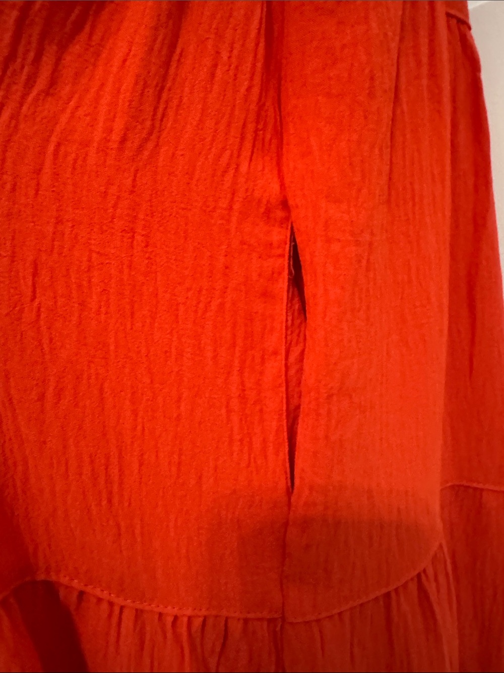 Max Studio Orange Sleeveless Tie-Neck Tiered Maxi Dress with Pockets - Picture 4 of 8
